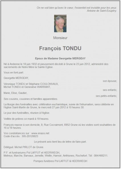 deces francois tondu